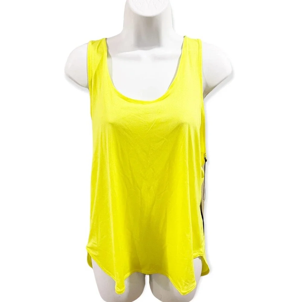 Peach Kinsei Tank Top Electric Lime Color Style P1286KL NWT Size Large - Picture 10 of 10